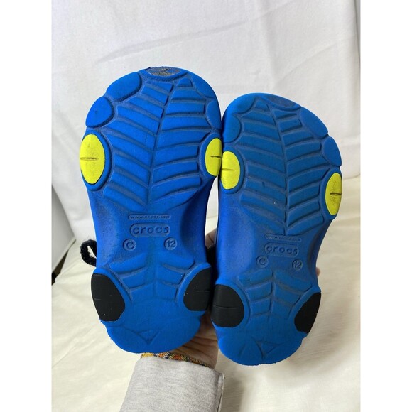 Crocs unisex-child Blue Yellow All Terrain Clogs With Adjustable Heel Strap 12C - Picture 4 of 8